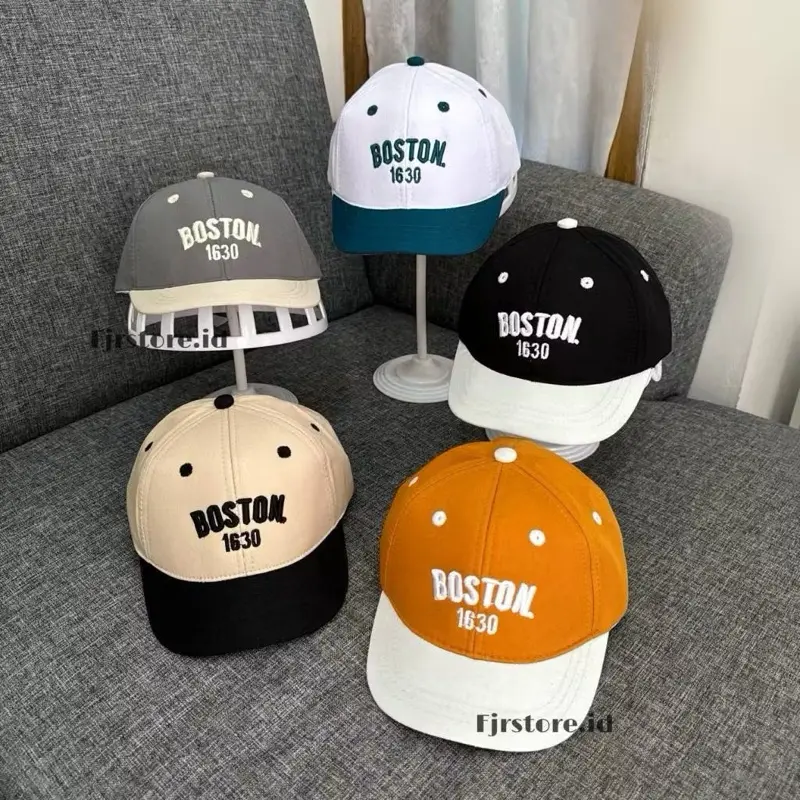 ￼Topi Anak Motif Bordir Boston 1630 - Topi Anak Lakilaki dan Anak Perempuan Unisex 0