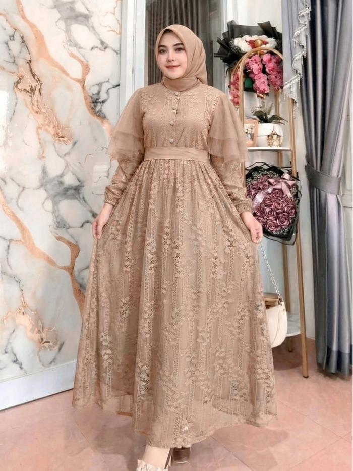 dress muslimah elegan Chiffon Elegant Muslim Photography Dresses 2021 Maxi Dress For women w –  AnnaCustomDress main image 0