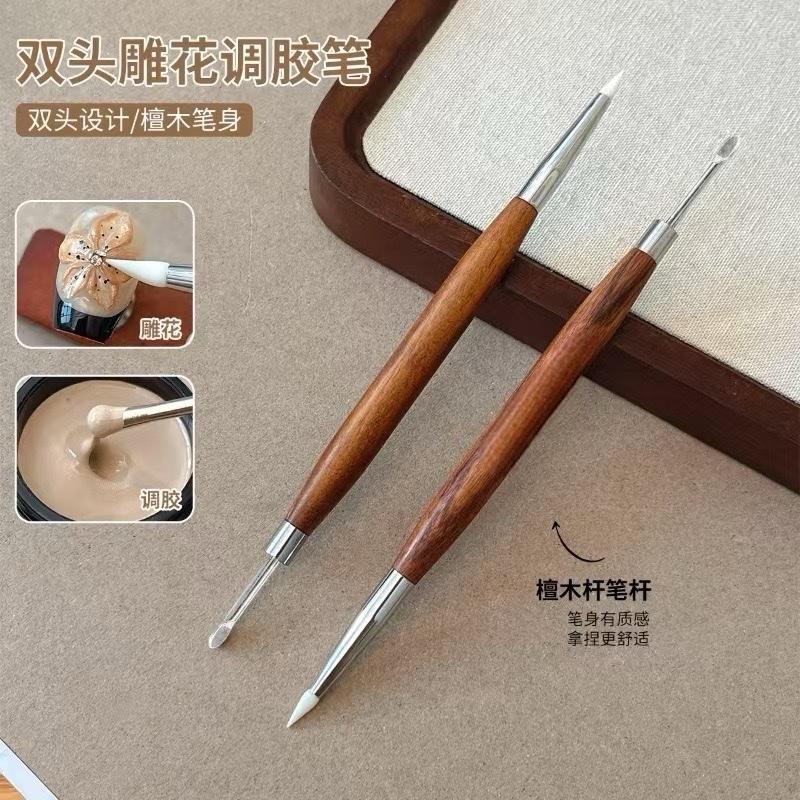 Cây silicon cán gỗ nặn hoa gel 1 cây - làm nail