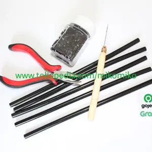 baru - paket 4 in 1 ring kait lem dan tang sambung rambut hair extension
