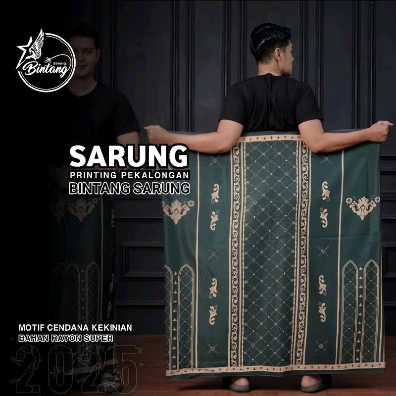 BINTANG SARUNG [RAYON PREMIUM]-Sarung New Arrival Sarung Gloyor Dewasa Motif terbaru Kekinian Santri Ramadhan 2025  Nyaman Muslim Pekalongan 2