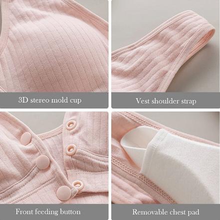 Cotton open clasps women thin bra soft breathable underwear plus size  without steel ring 4
