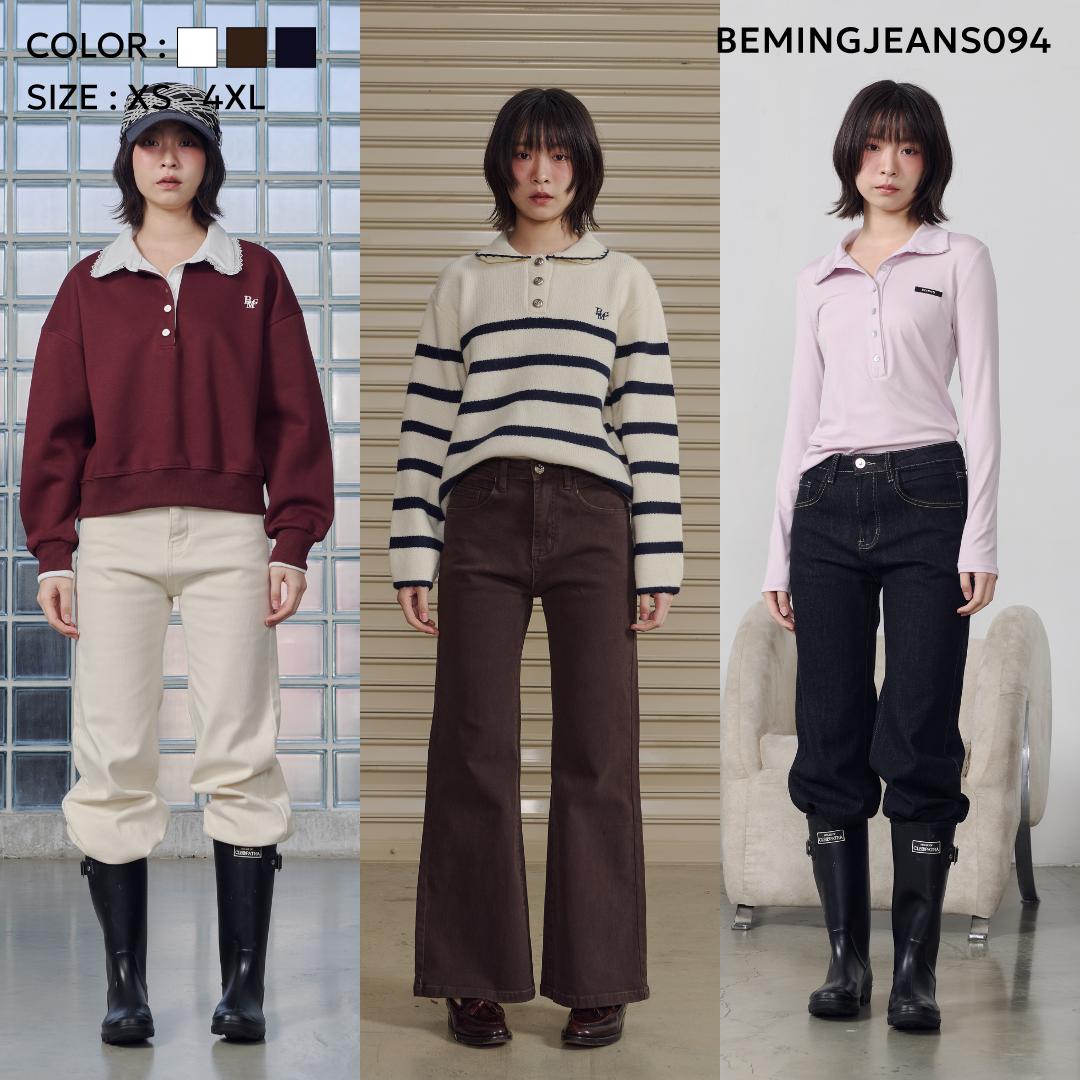 Bemingjeans094(XS-4XL)-BEMING Denim Flare Pants — กางเกงยีนส์ทรงขาม้า ขาเรียวดูสูง ใส่แมทช์ได้ทุกลุค