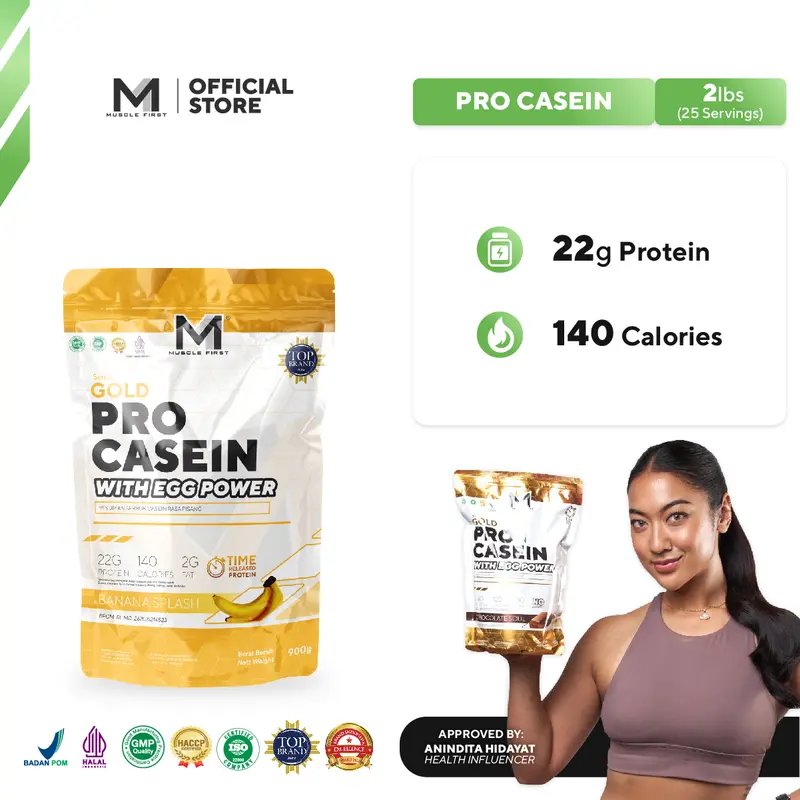 MUSCLE FIRST Pro Casein 2lbs/900gr - Whey Protein Suplemen Fitness 1