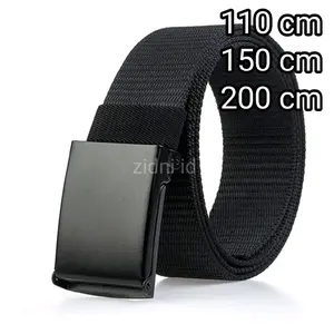 IKAT PINGGANG KORPRI PRIA WANITA SABUK KANVAS DINAS GESPER HITAM POLOS JUMBO 150CM