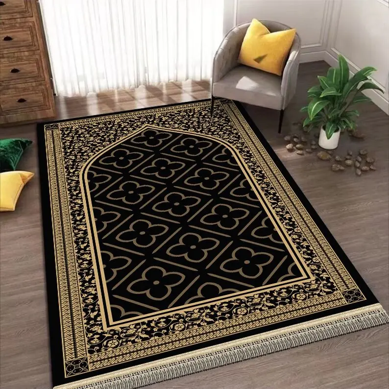 Sajadah Bulu Kilat Glossy Silk Uk 50x100cm Bahan Kilat Bintik Anti Slip Kualitas Terjamin