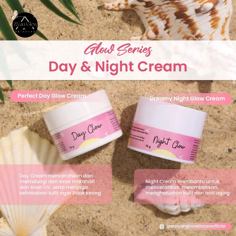 Night cream + Day ceam glow normal ziyan glow skincare 4