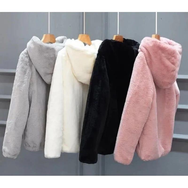Product Introduction of switer Jaket Bulu  serpa dewasa Winter Hodie Bolak Balik Pria/Wanita Outer Blazer Korea Casual Tebal Keren Zipper Panjang Outdoor Nyaman Distro Fleece Custom Formal Parka Semi mantel atasan jaket cewe bulu lembut bulu import musim gugur gadis 5