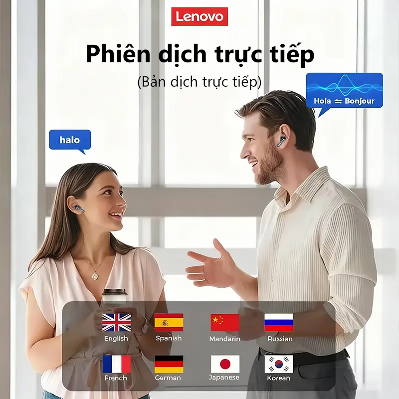 Tai Nghe Nhét Tai Nghe Bluetooth Lenovo LE208-TWS-6.0, Dịch Giọng AI, Không Dây, ENC Khử Tiếng Ồn, Pin Dài, Âm Thanh HIFI, Chế Độ Chơi Game, Cuộc Gọi HD | BigBuy360 - bigbuy360.vn