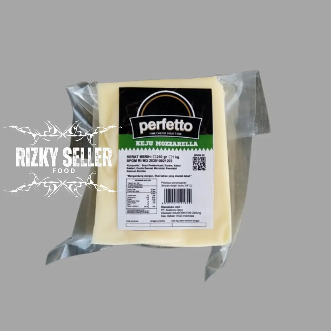 Keju Lumer Mozarella Perfetto 200Gr dengan Rasa Autentik untuk Topping Pizza dan Burger - Bahan, Bubuk, Cheddar pro