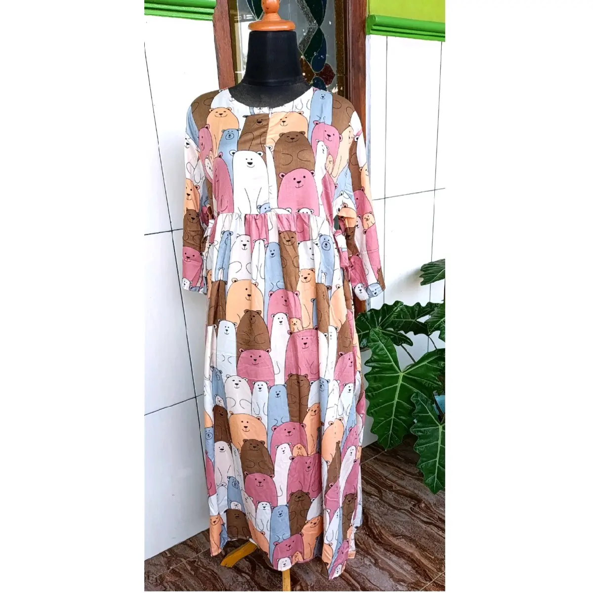 Midi Dress Rayon Viscose Bahan Adem Midi Dress Busui Kekinian