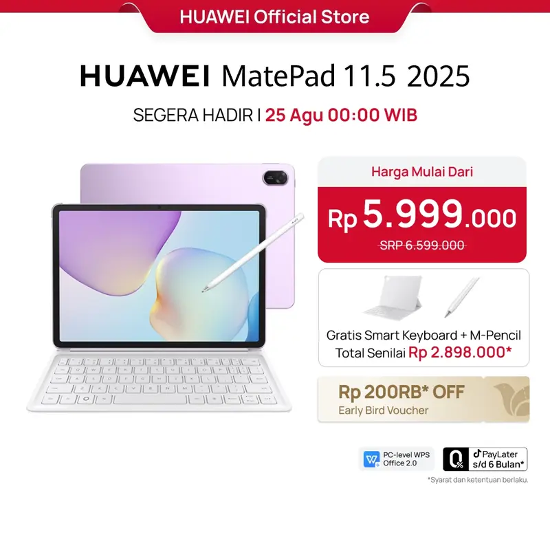 [FREE PEN + KEYBOARD] HUAWEI MatePad 11.5"S Standard Edition Tablet [8+256GB] | NearLink Accessories | GoPaint | PC Level WPS 1