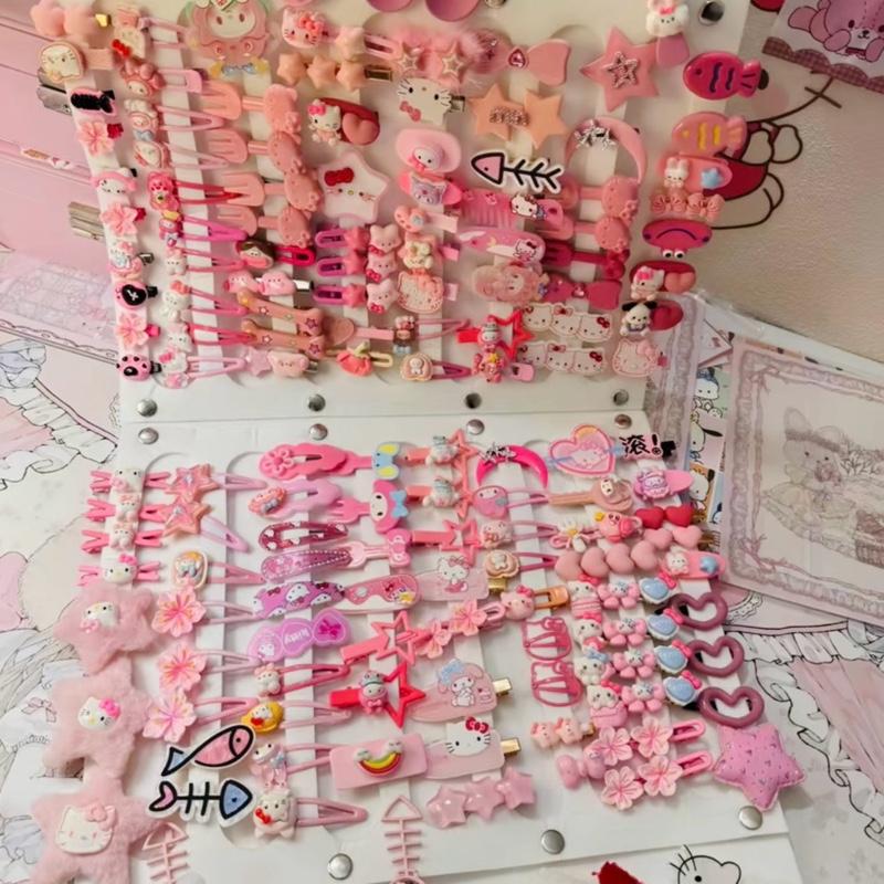 Set 50 Kẹp Tóc, Giá Treo Kẹp Mái Đủ Mẫu Màu Sắc Tươi Tắn, Ngọt Ngào Cho Nàng Thêm Xinh Xắn, Đáng Yêu Nữ Women Voi