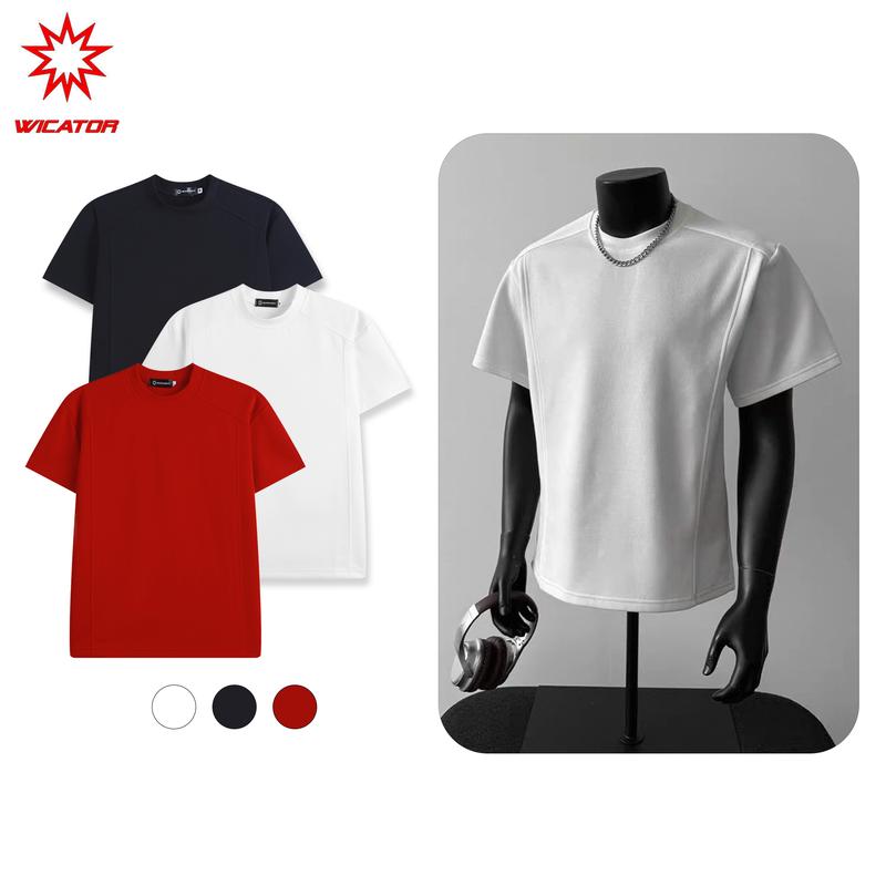 [ Form  CLEAN FIT ] Áo thun clean fit tôn bờ vai form dáng hiện đại cổ tròn vải cotton mềm mịn tôn dáng ( WICATOR )  WT - 1