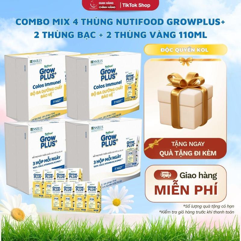   Deal KOC 1  Combo Mix 48h Vàng + 48h Bạc Nutifood Growplus 24*110ml 
