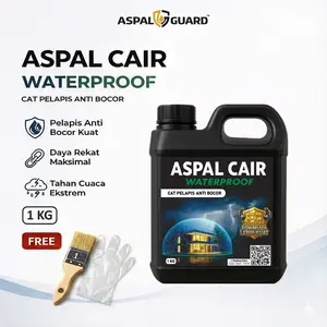 Aspal Guard Cat Pelapis Anti Bocor 1 kg Aspal Cair Emulsion Waterproofing Bukan Spray Aquaproof Sika Daya Rekat Kuat Fleksibel Tahan Cuaca Panas Ekstrem