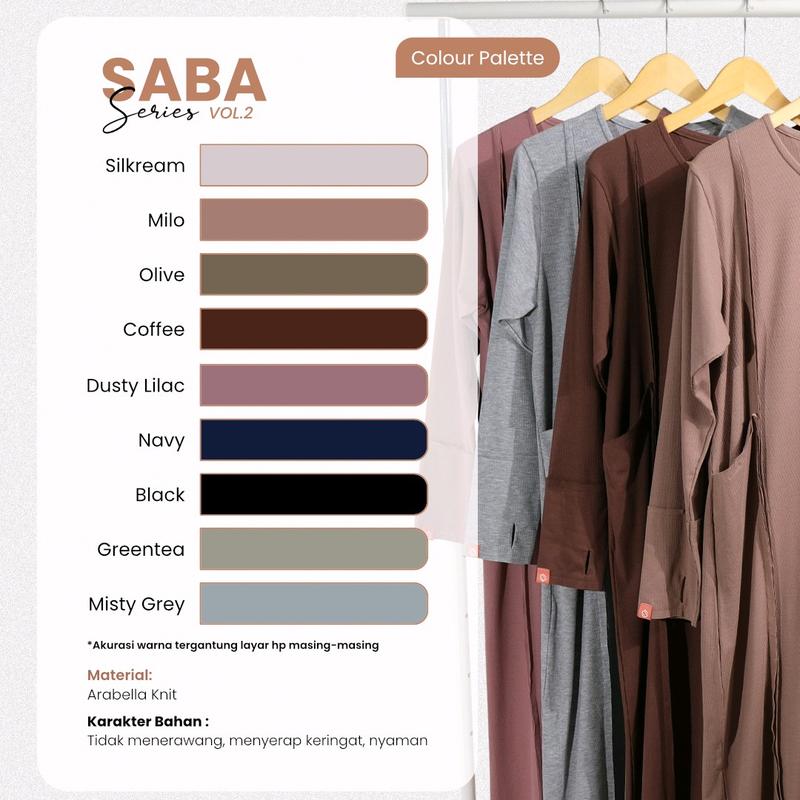 Saba dress knit daily muslimah gamis kaos olahraga 7