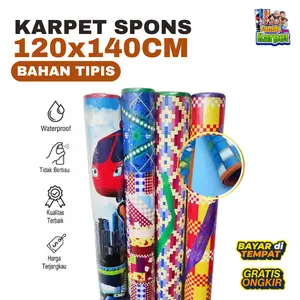 EVAMAT - KARPET LANTAI SPONS 120X140CM TIKAR MOTIF TAHAN AIR TIKAR PIKNIK KARPET JUMBO