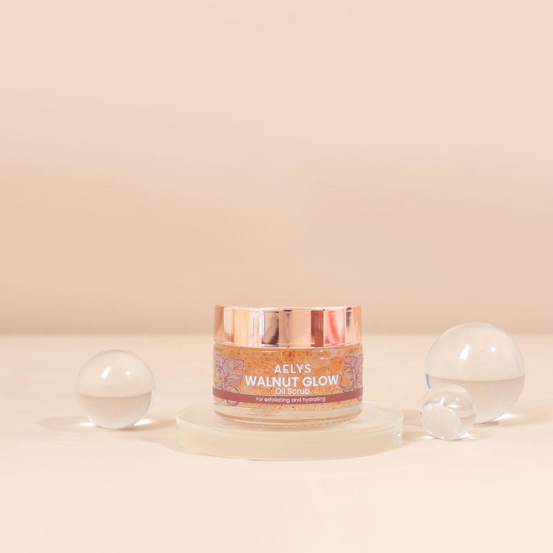 AELYS Walnut Glow Oil Scrub For Exfoliating & Hydrating  Facial Perontok 4