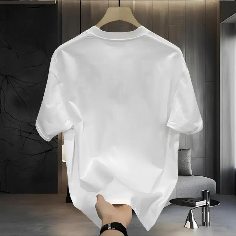 Kaos lengan pendek motif slogan grafiti latar belakang putih dan hitam gaya jalanan atasan kerah bulat longgar Kaos lengan pendek motif slogan grafiti latar belakang putih dan hitam gaya jalanan atasan kerah bulat longgar