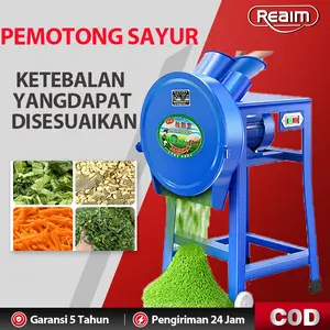 REAIM Mesin Pemotong Pakan Ternak Multifungsi Berkualitas Tinggi dengan Pisau Baja Tahan Lama & Motor Penggerak Kuat untuk Peternakan Sapi Kambing Unggas Puyuh & Kelinci Cocok untuk Usaha Peternakan Skala Kecil Menengah Pengolahan Pakan Fermentasi