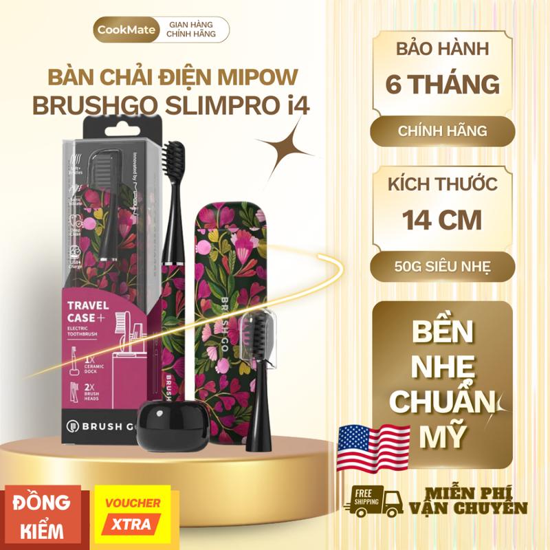 Bàn Chải Điện Mipow USA BrushGo SlimPro i4 Special Edition Siêu Mỏng Kèm Đế Sứ…