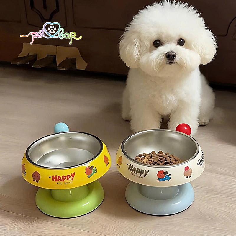 Bát ăn cho thú cưng chống mỏi cổ hình chú hề dễ thương BA01
