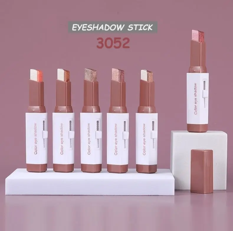 Eyeshadow Stick Shimmer Kombinasi 2 Warna Waterproof dan Tahan Lama - 3052