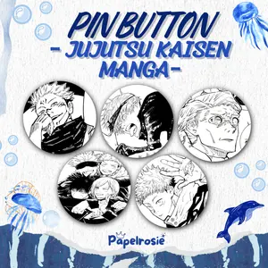 PIN BUTTON JUJUTSU KAISEN MANGA | PIN PENITI AESTHETIC 44MM JUJUTSU KAISEN JJK| PIN PENITI BULAT AESTHETIC
