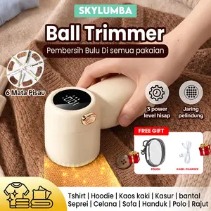 【FREE GIFT】Skylumba HT01 Pembersih Bulu Baju Celana LED Display 3 Level Kecepatan Tahan Lama Trimmer Portable Multifungsi dengan 6 Mata Pisau Aman untuk Pakaian