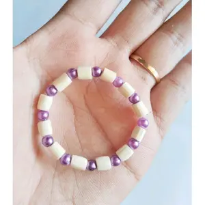 GELANG OTOK BAYI ATAU GELANG SAWAN BAYI MUTIARA WARNA UNGU