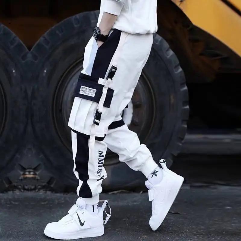 Quần Túi Hộp Cho Nam Phong Cách Joggers Thường Ngày Với Màu Tương Phản Hip Hop Thiết Kế Có Túi Quần Dài Nam Quần Nỉ Thời Trang Đường Phố Có Ruy Băng Quần Techwear GT1071