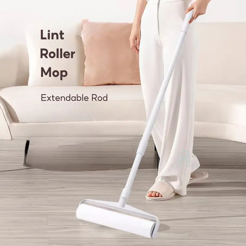 Ready Stock CHEAPEST Lint Roller Mop Dust Pet Hair Removal Extendable Rod Refill Sticky Paper Carpet Rug Bed Clothes