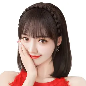 Bando Kepang Rambut Poni Palsu Wanita Elegan Premium High Quality