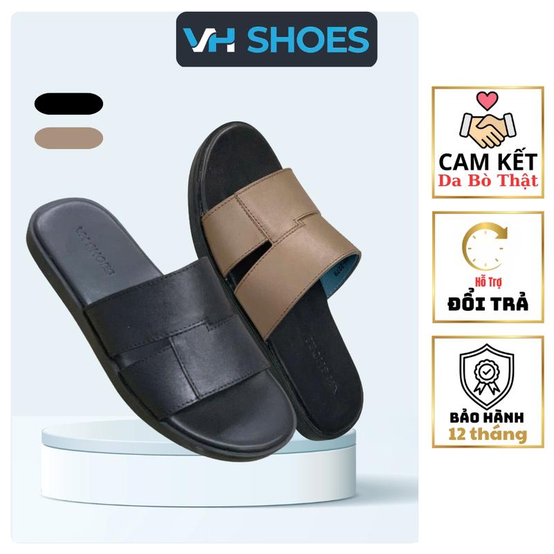  VH SHOES Dép Nam Lê Đế Bằng Da Bò Mã V2279 Chữ H Thời Trang Cam Kết Da Bò Thật Hỗ Trợ Đổi Trả Bảo Hành 12 Tháng 