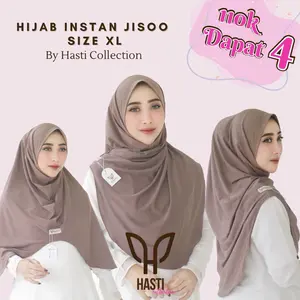 HASTI - Hijab Jisoo size XL kerdung syar’i bahan Jersey Bergo Instan
