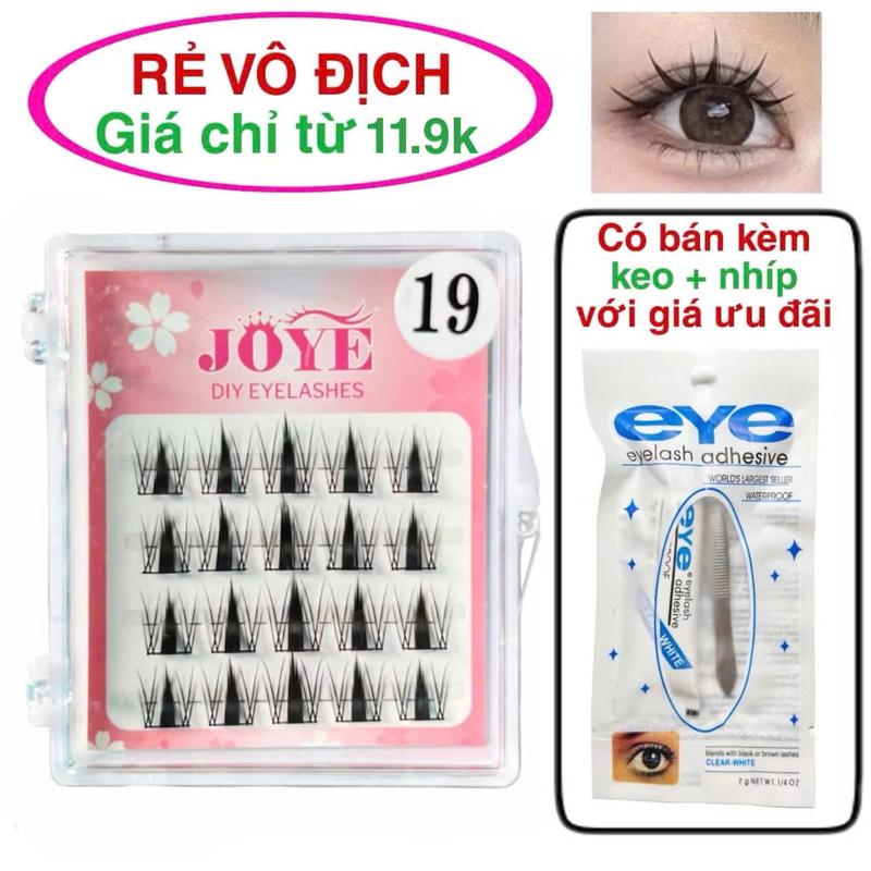 hộp mini Lông mi giả JOYE loại tách sợi thành từng cụm chùm bụi phù hợp cho make up hot trend