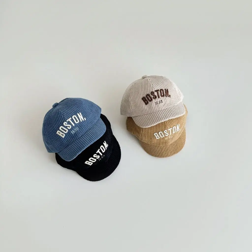 Topi Baseball Anak Bayi TOPI Corduroy Bordir Timbul Unisex 6bulan-3Tahun