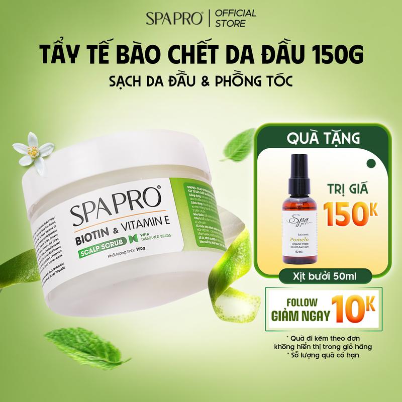Tẩy Tế Bào Chết Da Đầu 150G & 350G Vitamin E & Biotin SPAPRO Sạch Da Đầu Phồng Tóc