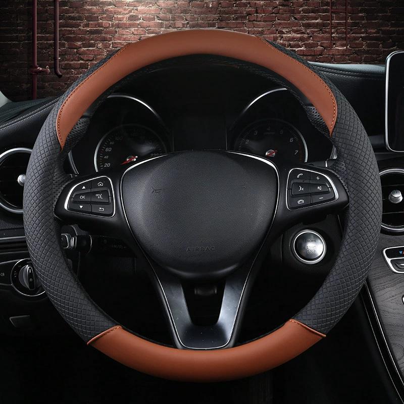 Product Introduction of Advanced PU leather car steering wheel cover, anti slip and wear-resistant, universal for all seasons, car steering wheel cover, car handle cover 5