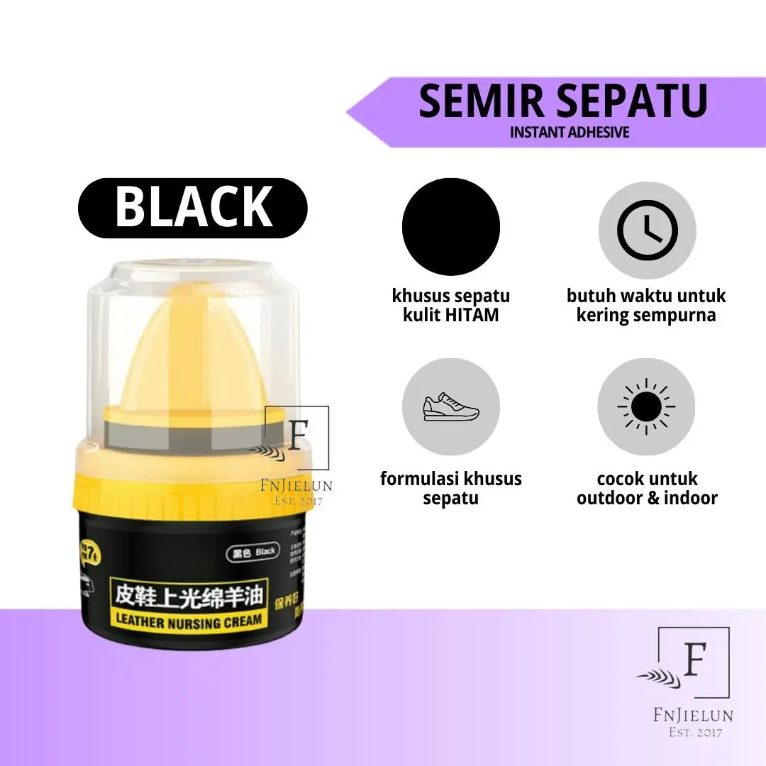 ￼Semir sepatu transparan dan hitam 60gr poles sepatu kulit leather shoes polish