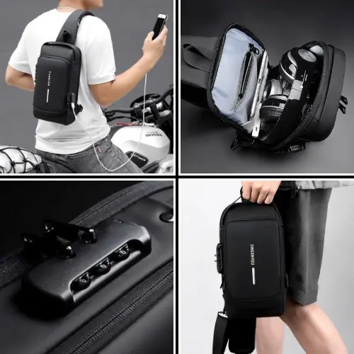 KK1672 Sling Bag USB Anti Maling 1