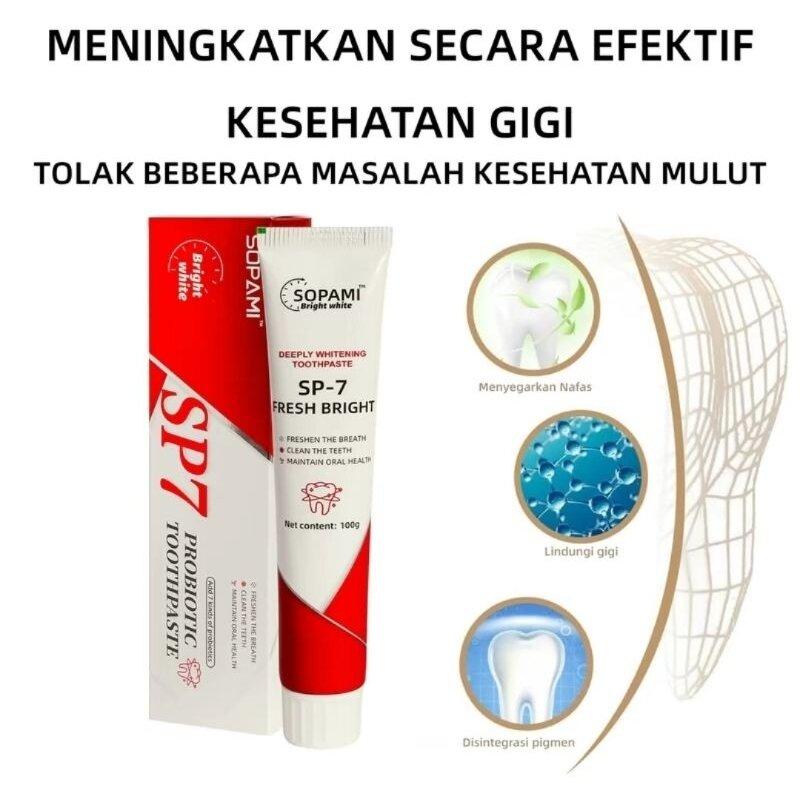 Pasta Gigi YAYASHI SP7 Pemutih dan Penghilang Bau Mulut Rasa Natural Mint 100g - Probiotics, Penyegar 5