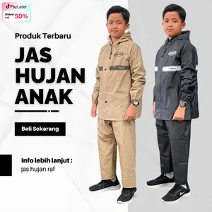RAF Jas Hujan Anak Perempuan Laki Laki Kain PVC Karet Tebal Elastis Anti Air