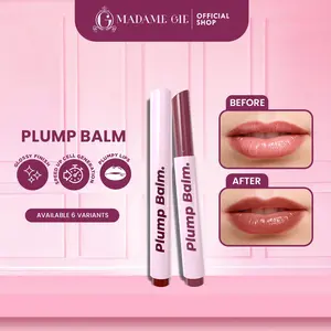 Madame Gie Plump Balm Lip Gloss - Solusi Bibir Kering & Pecah-Pecah dengan Vitamin E & Hibiscus Extract - Tersedia 6 Warna Glossy Finish