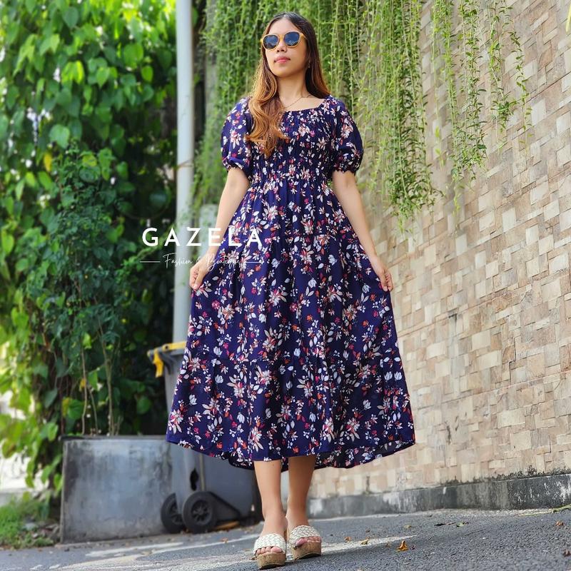 BEFA - Long Dress Canda Double Ruffle Terlaris Casual Panjang 5