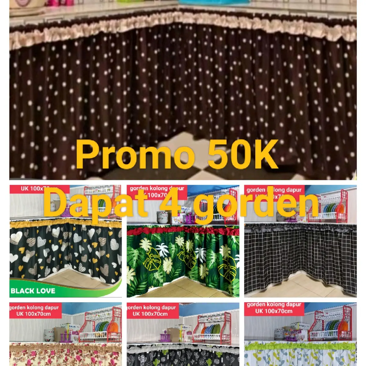 PROMO 50k Dapat 4 Gorden Kolong Dapur