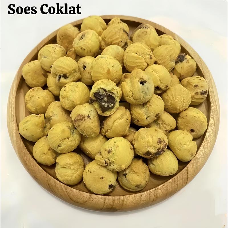 COD Soes Coklat Cokelat/strawberry/ 500g/1kg /Update kemasan terbaru / merek baru/Malona/ mix rasa/halal Kue Sus Kering Isi soes coklat lumer 1 kgr Enak Murah （Cemilan keluarga, cocok untuk dewasa dan anak-anak） Chocolate Food Makanan Snack Manis 2