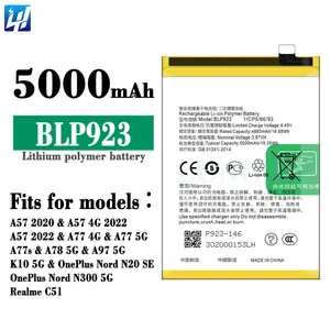 Baterai Opp A57 2022 CPH2473 A77 A97 A78 5G A77S BLP 923 BLP923 Batre Original