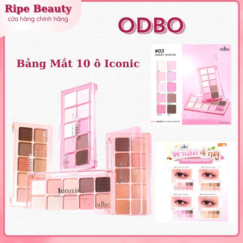 Bảng Phấn Mắt ODBO 10 Ô Iconic Nhũ Lì Nhỏ Gọn, Tone Lạnh Ấm 7g C